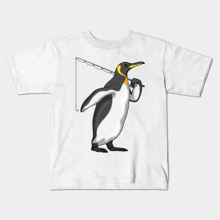 Penguin Fisher Fishing rod Kids T-Shirt